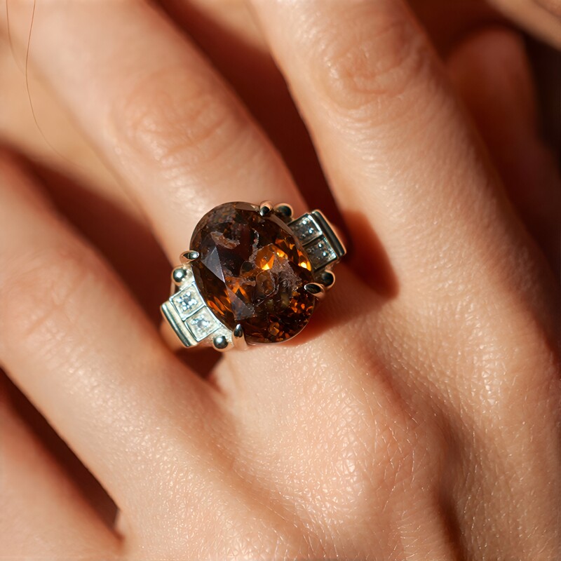 Anello in argento con Quarzo Dinosauro