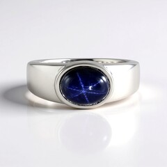 Anello in argento con Zaffiro Stellato Blu