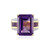 Anillo en plata con Amatista de Zambia
