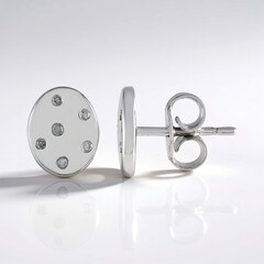 Orecchini in argento con Diamante I2 (I)