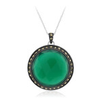Collar en plata con Ágata verde