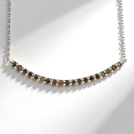 Collana in argento con Diamante Cioccolato I2