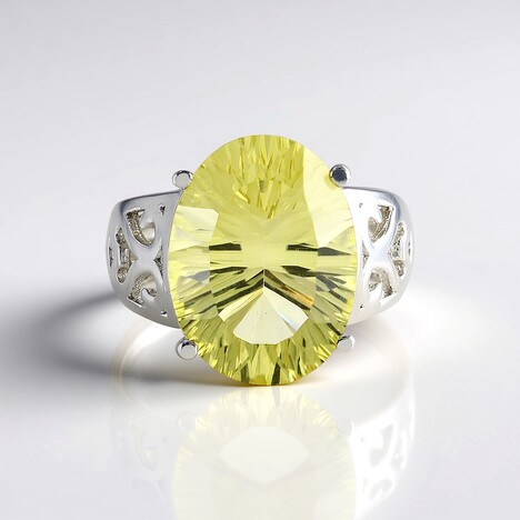 Anello in argento con Quarzo Limone