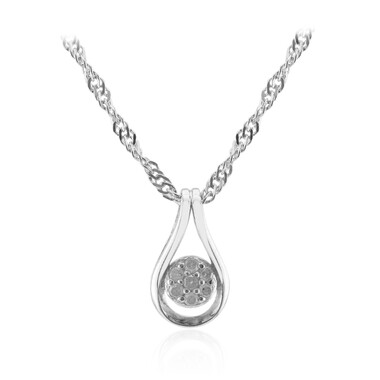 I3 (I) Diamant-Silberhalskette