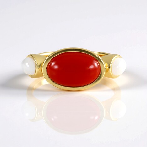 Anello in argento con Corniola (KM by Juwelo)