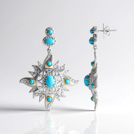 Orecchini in argento con Turchese Sleeping Beauty (Dallas Prince Designs)