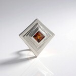 Ciondolo in argento con Zircone Cognac (MONOSONO COLLECTION)
