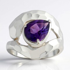 Anello in argento con Ametista Uruguay (Pallanova)