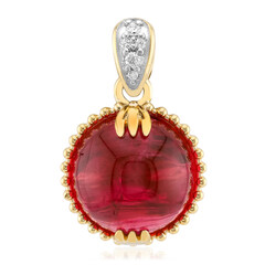 Pendentif en or et Rubellite œil-de-chat