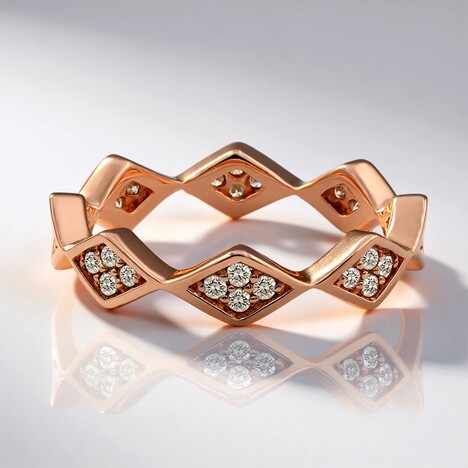 Anello in oro con Diamante Rose de France SI1 di Argyle (Annette)