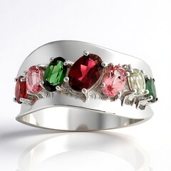 Anello in argento con Tormalina Rosa Brasiliana (de Melo)