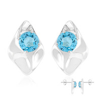 Orecchini in argento con Topazio Blu Svizzero (Pallanova)