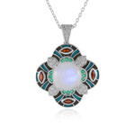 Collana in argento con Pietra di Luna Arcobaleno (Adela Silber)