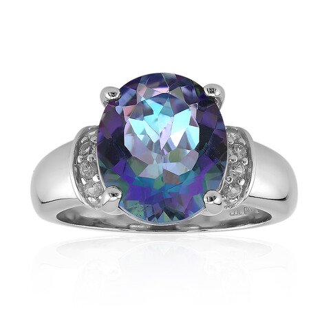 Blauer Mystik-Quarz-Silberring