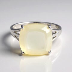 Anello in argento con Pietra di Luna Bianca