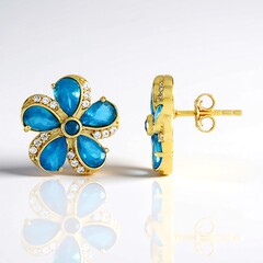 Orecchini in argento con Apatite Blu Neon