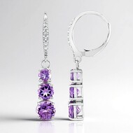 Pendientes en plata con Amatista