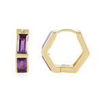 Zilveren oorbellen met Zambia-amethisten