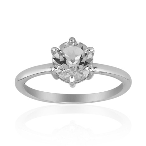 Anello in argento con Topazio Bianco