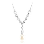 Weiße Süßwasserzuchtperlen-Silbercollier