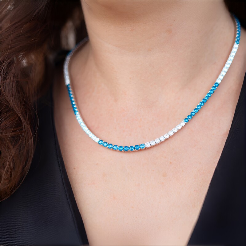 White Topaz Silver Necklace