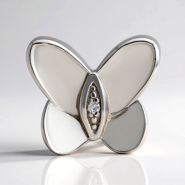 Charm en argent et Diamant SI1 (G) (Annette)