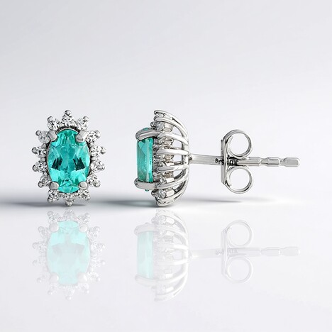 Orecchini in argento con Quarzo color paraiba