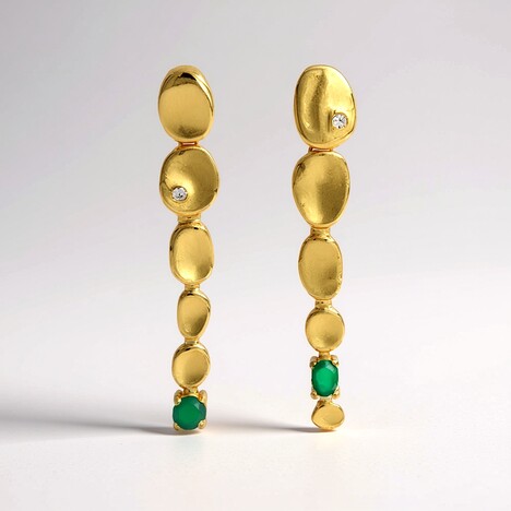 Orecchini in argento con Onice Verde