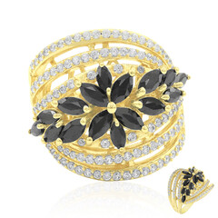 Anillo en plata con Zafiro negro