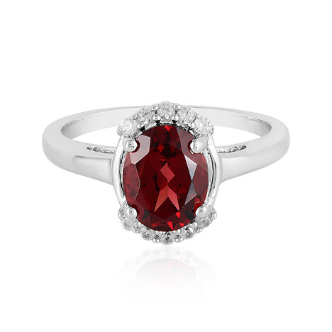 Anello in argento con Granato Mozambico