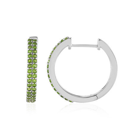 Russischer Diopsid-Silberohrringe