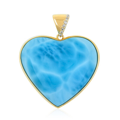 9K Larimar Gold Pendant