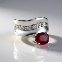 Anello in argento con Rubino del Madagascar (de Melo Essence)