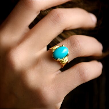 Bague en argent et Turquoise Sleeping Beauty