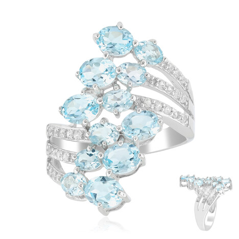 Himmelblauer Topas-Silberring