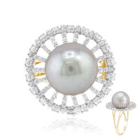 Anillo en oro con Perla cultivada de Tahití (TPC)