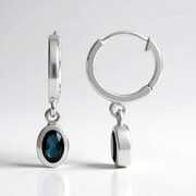 Pendientes en plata con Topacio azul de Londres
