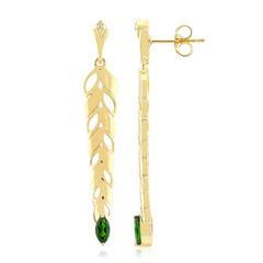 Zilveren oorbellen met Russische diopsiedstenen (SAELOCANA)