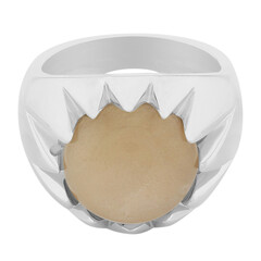 Pfirsich-Mondstein-Silberring