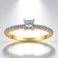 Anello in oro con Diamante VVS1 (G) (Annette)