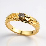 Anello in oro con Diamante Champagne d'Argyle SI2 (de Melo Gold)