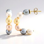 Orecchini in argento con Perla d'Acqua Dolce Arancione