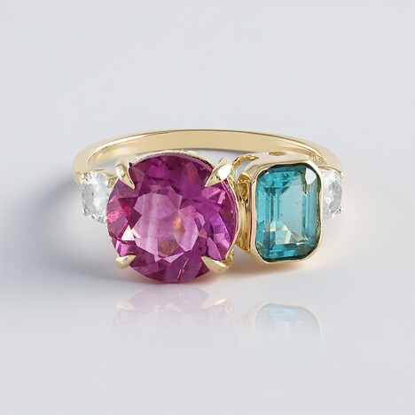 Bague en or et Fluorite rose (Adela Gold)