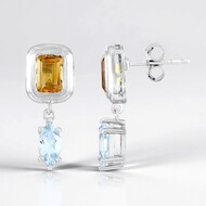 Boucles d'oreilles en argent et Topaze bleu ciel