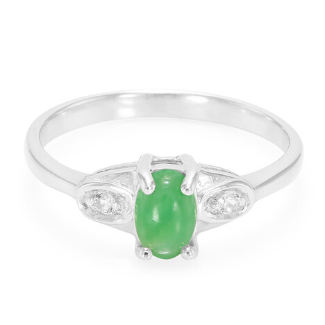 Zilveren ring met een keizerlijk chrysopraas