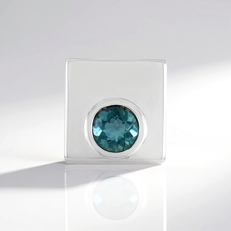 Ciondolo in argento con Fluorite Blu Caraibico  (MONOSONO COLLECTION)