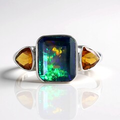 Anello in argento con Opale Mezezo (de Melo Essence)