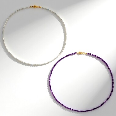Collar en plata con Amatista de Zambia