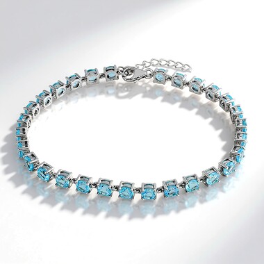 Sky Blue Topaz Silver Bracelet