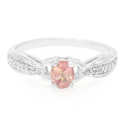 Anillo en plata con Zafiro Padparadscha